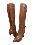 London Sleek Leather Dress Boots for Slim Calves