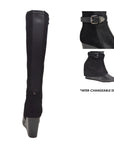 Paris Leather Lamb Suede 3-in-1 Wedge Dress Boot: Effortlessly Stylish and Versatile