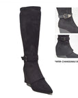 Paris2- Faux Suede Wedge Boot: 3-in-1 Wedge Dress Boot: Stylish Versatility at Its Best