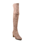 Sophia Suede Block Heel Over The Knee High Heel Boots - Stylish and Versatile