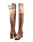 Sophia Suede Block Heel Over The Knee High Heel Boots - Stylish and Versatile