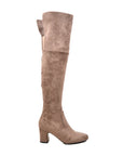 Sophia Suede Block Heel Over The Knee High Heel Boots - Stylish and Versatile