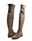 Landers Suede Over The Knee High Heel Boots by SoleMani